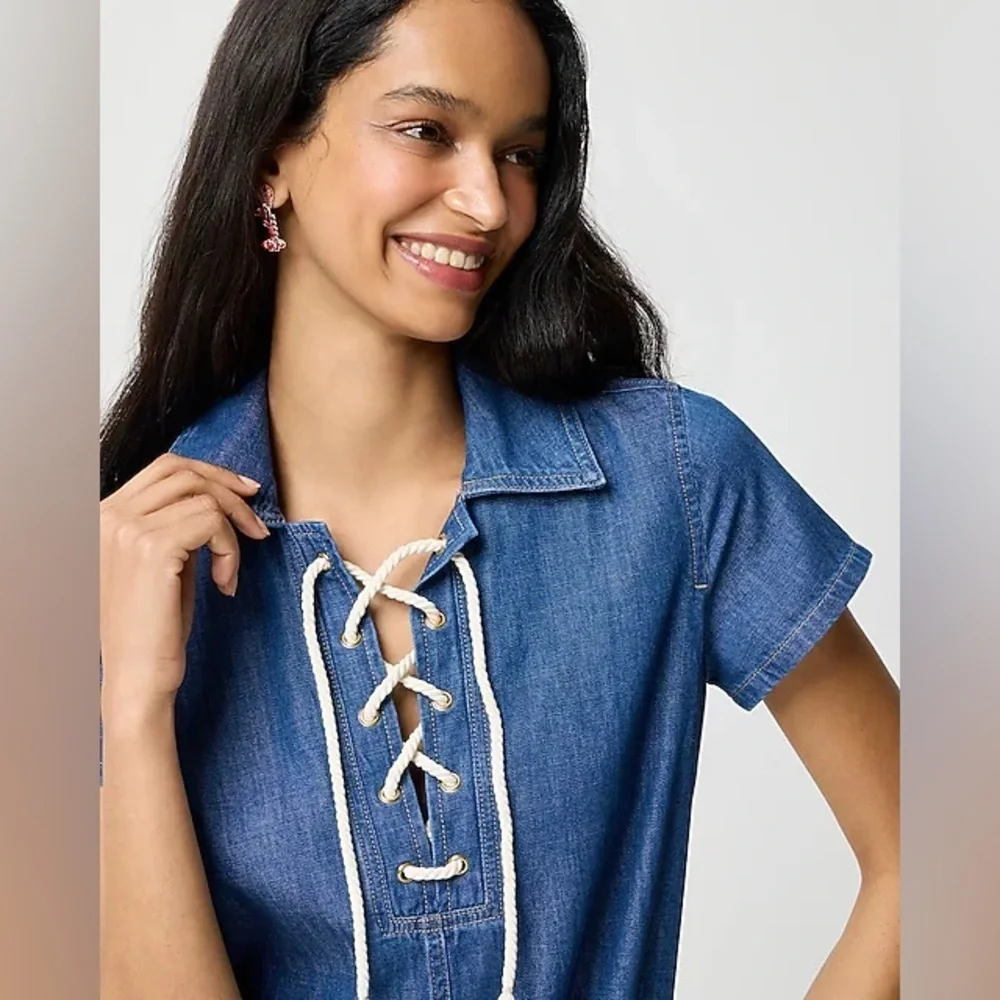 J. CREW | Denim Lace-Up Dress